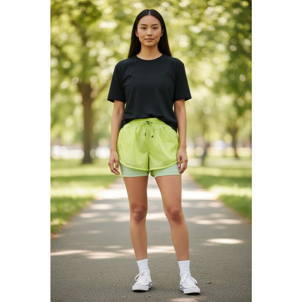 Women's Nike icon 2/1 Lime Green Athletic Shorts Size S ws40